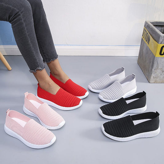 Ella Solid Color Slip On Knit Sneakers Shoes Claire & Clara 