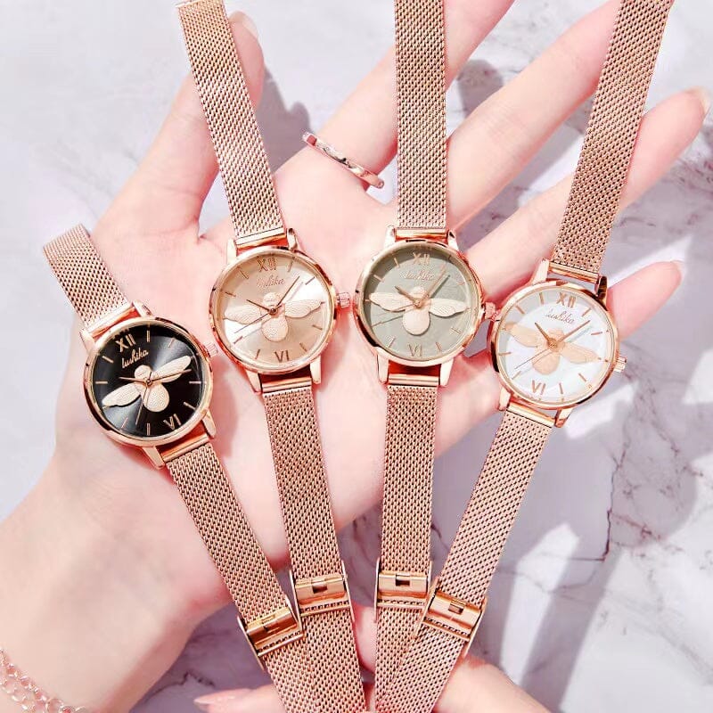 Embossed Bee Watch Diamond Jewelry Gift Set [Set of 5] Bracelet Claire & Clara 