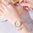 Embossed Bee Watch Diamond Jewelry Gift Set [Set of 5] Bracelet Claire & Clara 