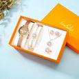 Embossed Bee Watch Diamond Jewelry Gift Set [Set of 5] Bracelet Claire & Clara Green 
