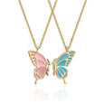 Enamel Butterfly Friendship Bestie Necklace Necklaces Claire & Clara 