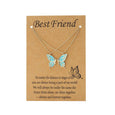 Enamel Butterfly Friendship Bestie Necklace Necklaces Claire & Clara Gold Blue 