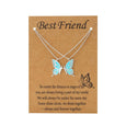 Enamel Butterfly Friendship Bestie Necklace Necklaces Claire & Clara Silver Blue 