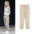 Eva Cotton Linen Summer Cropped Pants Bottoms Claire & Clara Beige US 4 