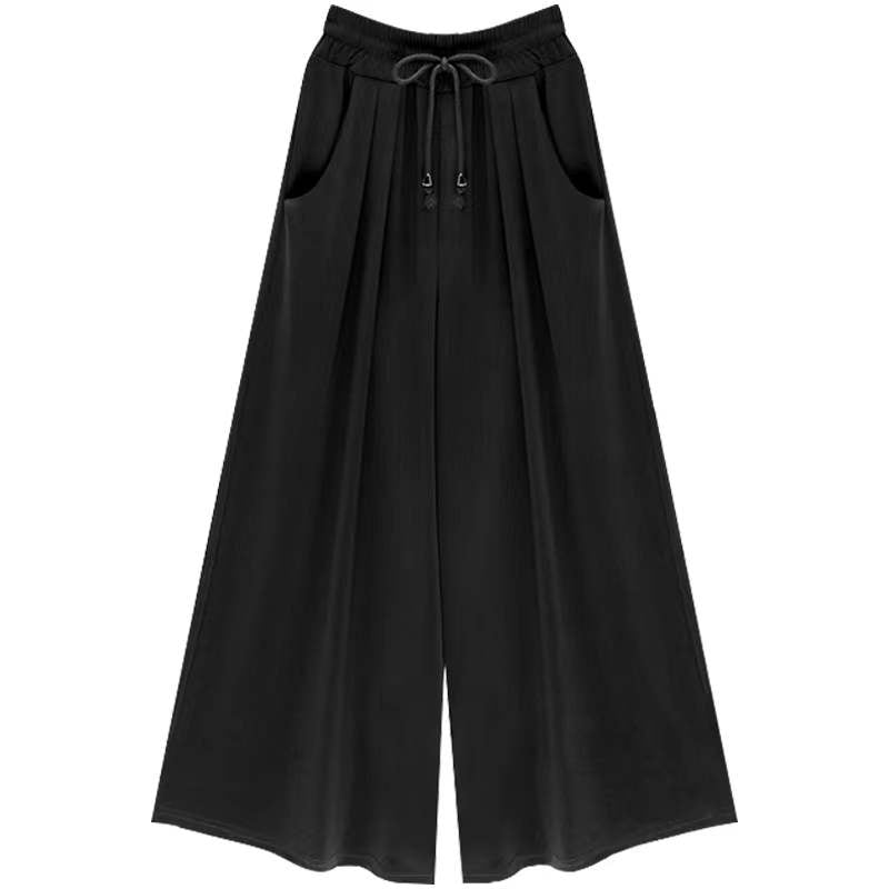 Evelyn Pleated Casual Wide Cropped Pants Bottoms Claire & Clara Black US 0 