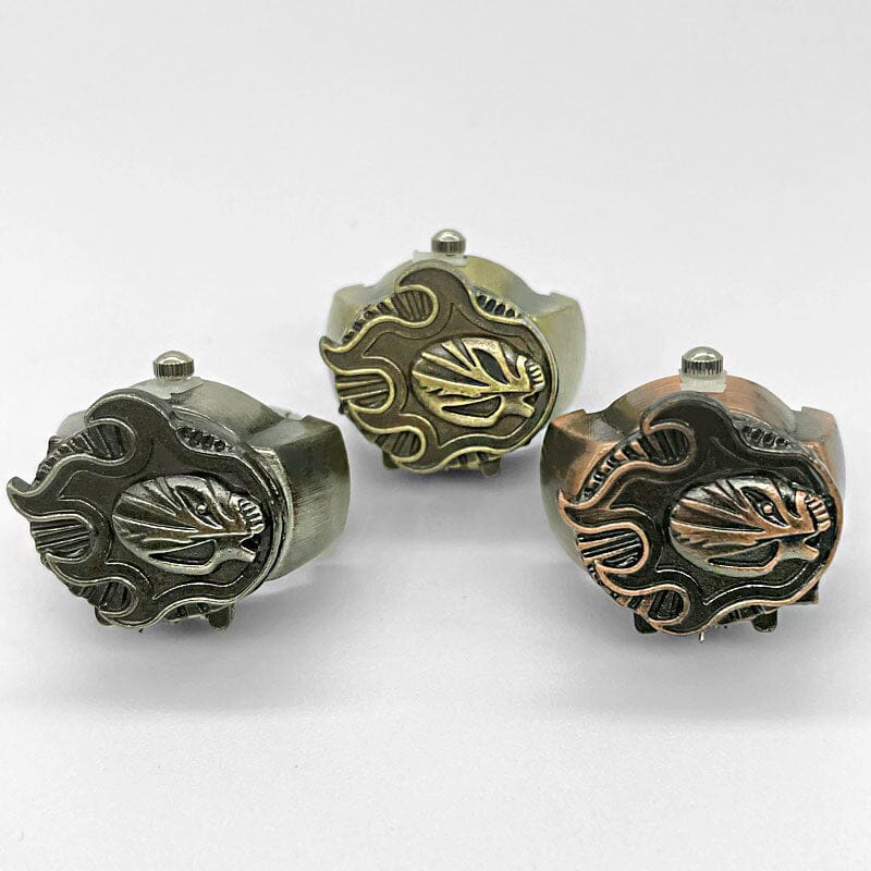 Flaming Skull Vintage Ring Watch Ring Claire & Clara 