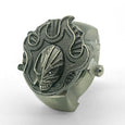 Flaming Skull Vintage Ring Watch Ring Claire & Clara Black Bronze 