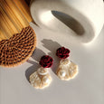 Flocked Shell Rose Earrings Earrings Claire & Clara 