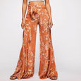 Floral Lace-up Casual Wide Leg Pants Bottoms Claire & Clara Style 11 S 