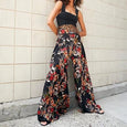 Floral Lace-up Casual Wide Leg Pants Bottoms Claire & Clara Style 13 S 