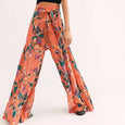 Floral Lace-up Casual Wide Leg Pants Bottoms Claire & Clara Style 14 S 