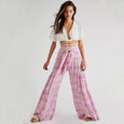 Floral Lace-up Casual Wide Leg Pants Bottoms Claire & Clara Style 18 S 