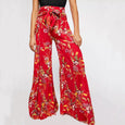 Floral Lace-up Casual Wide Leg Pants Bottoms Claire & Clara Style 7 S 