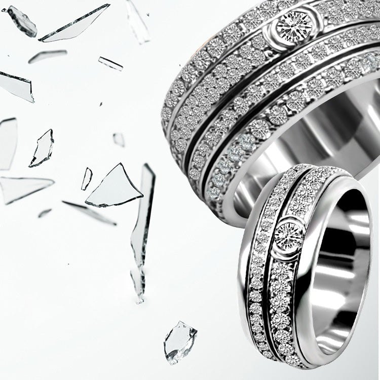 Full Diamond Rotatable Anxiety Relief Ring Rings Claire & Clara 