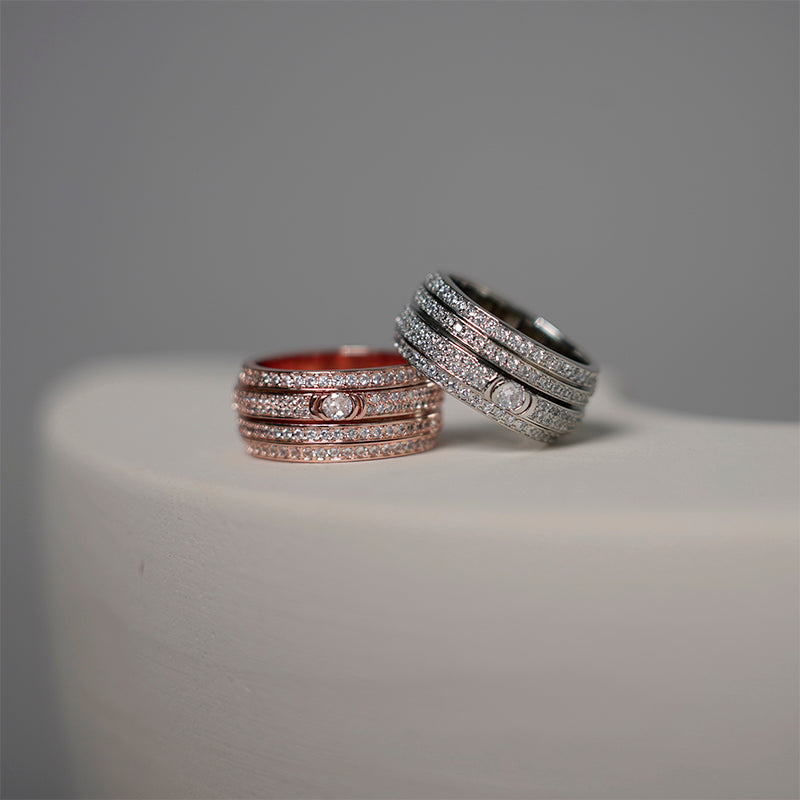 Full Diamond Rotatable Anxiety Relief Ring Rings Claire & Clara 