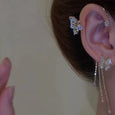 Glitter Butterfly Flower Tassel Earrings Earrings Claire & Clara 