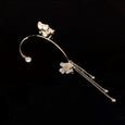 Glitter Butterfly Flower Tassel Earrings Earrings Claire & Clara Gold Left 
