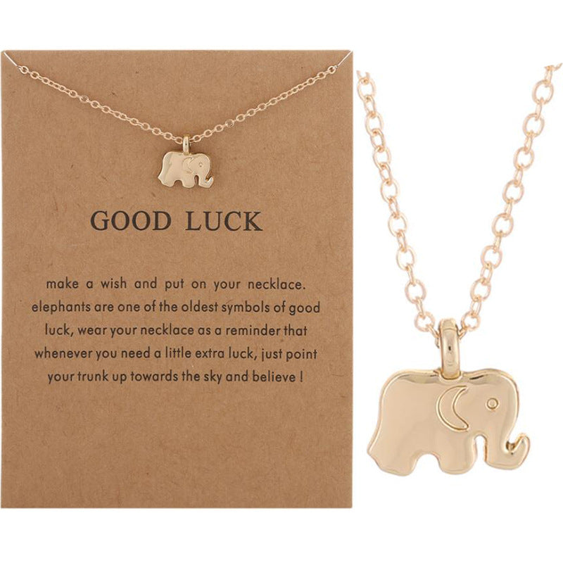 Good Luck Elephant Necklace Necklaces Claire & Clara Gold 