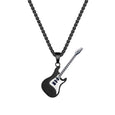 Guitar Stainless Steel Necklace Necklace Claire & Clara Black 