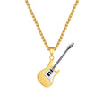 Guitar Stainless Steel Necklace Necklace Claire & Clara Gold 