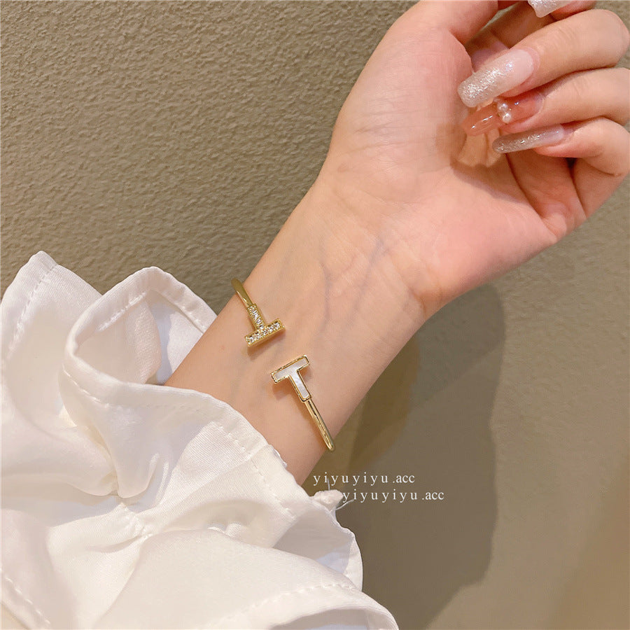 H-Type Adjustable Open Wrap Sand Gold Bracelet Bracelets Claire & Clara 