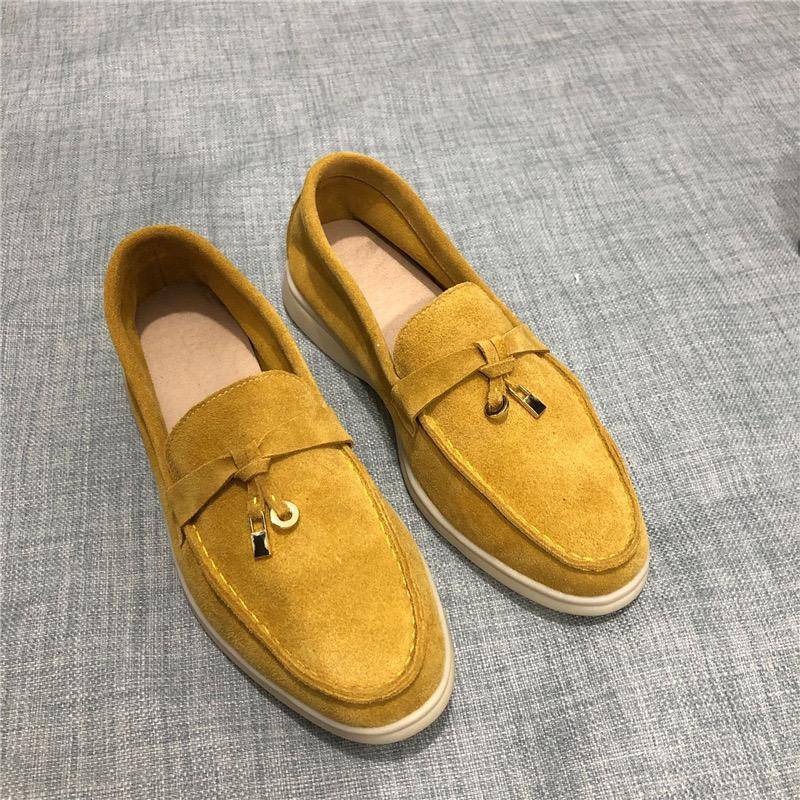 Hanged Metal Slip-on Loafers Shoes Shoes Claire & Clara US 4.5 Yellow 