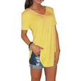 Hanna Basic Solid V-Neck Curved Hem Top Top Claire & Clara Yellow US 4 