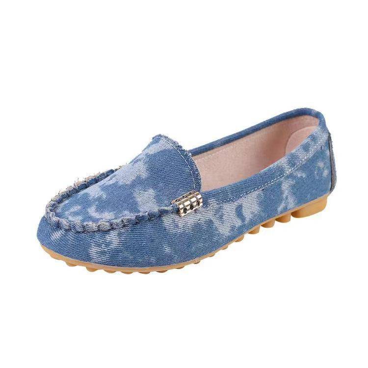 Helen Soft Round Toe Flat Loafers Shoes Shoes Claire & Clara US 4.5 Denim Blue 