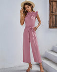 High Stretch Sleeveless Ruffle Wide Leg Jumpsuit Jumpsuits & Rompers Claire & Clara 