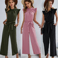 High Stretch Sleeveless Ruffle Wide Leg Jumpsuit Jumpsuits & Rompers Claire & Clara 