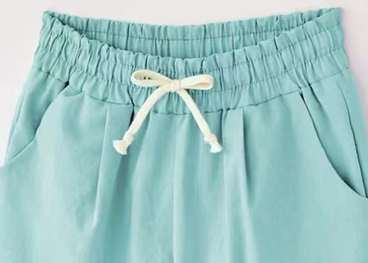 Judith Solid Color Lace Up Casual Pants Bottoms Claire & Clara 