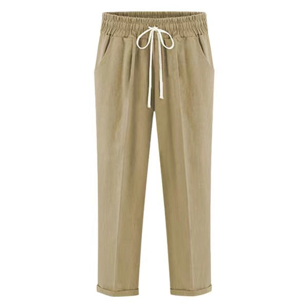 Judith Solid Color Lace Up Casual Pants Bottoms Claire & Clara Khaki US 4 