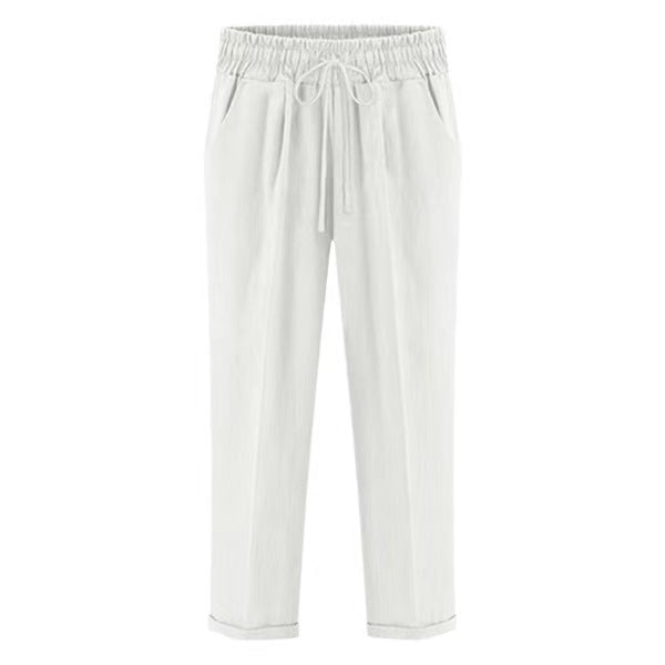 Judith Solid Color Lace Up Casual Pants Bottoms Claire & Clara White US 4 