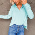 Judy Side Slit Casual Polo Top Top Claire & Clara Mint S 