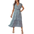 Julia Floral Summer V-Neck Wrap Dress Dresses Claire & Clara Dark Blue S 