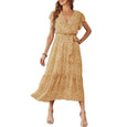 Julia Floral Summer V-Neck Wrap Dress Dresses Claire & Clara Yellow S 