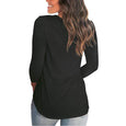 Julia V-Neck Long Sleeve Solid Color Tee Top Claire & Clara 