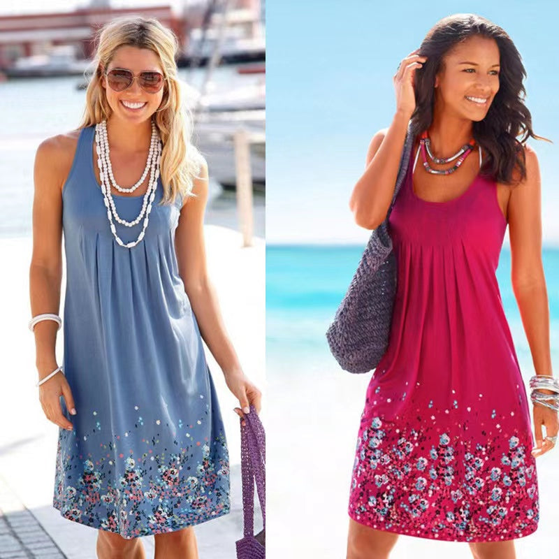 Kiki Bottom Floral Pleated Sleeveless Dress Dresses Claire & Clara 