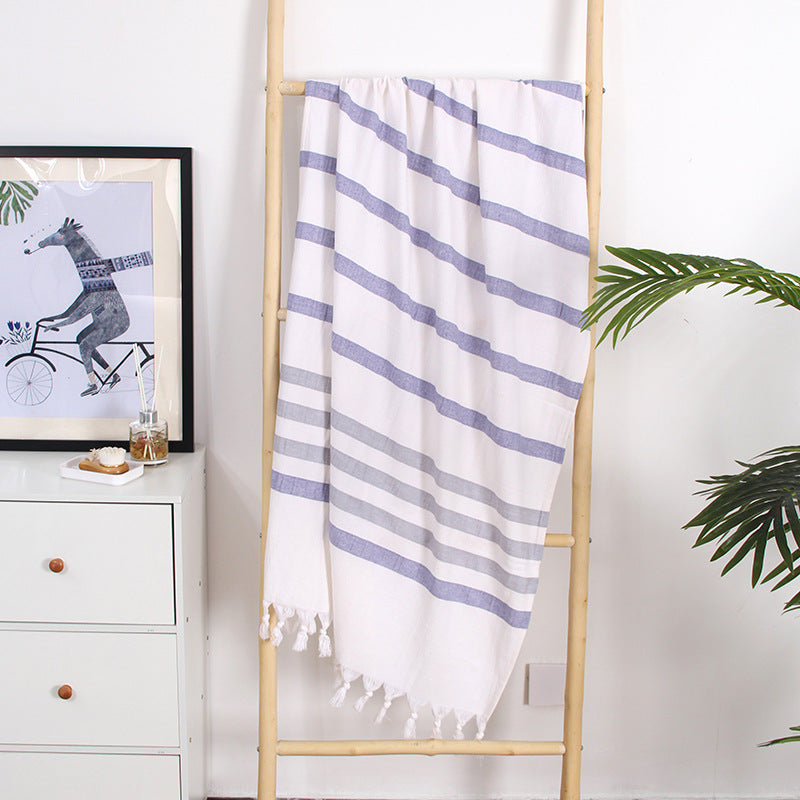 Layers Turkish Sand Free Beach Towel Claire & Clara Grey Blue Thin 