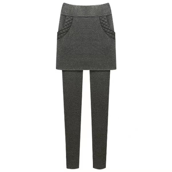 Leather Pocket Winter Warm Thicken Skirt Leggings Bottoms > Leggings > Warm Leggings > Winter Leggings > Leggings for Women > Best Leggings for Women > Thick Leggings > Skirt with Pocket > Skirt Leggings > Winter Skirt Claire & Clara Dark Grey US 4 
