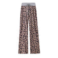 Leopard & Plaid Casual Stretch Wide Leg Pants Bottoms Claire & Clara Coffee Leopard US 2 