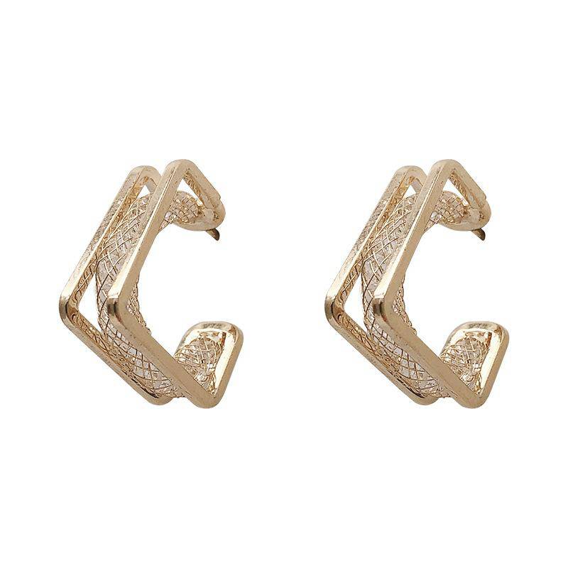 Lev Square Earrings Earrings > zirconias > cubic zirconia > hoop earrings > gold earrings > cubic zirconia earrings > square earrings > gold hoop earrings > gold hoops > gold earrings for women > hoop earrings for women Claire & Clara 
