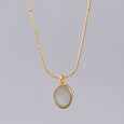 Light Luxury Oval Clavicle Chain Necklace Claire & Clara White 