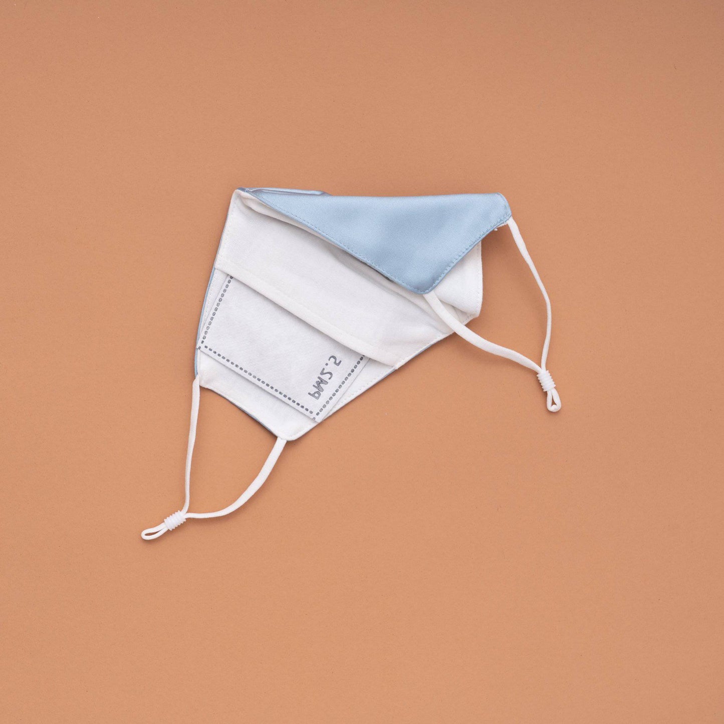 Lily Satin Face Mask Face Covering > facemask > satin facemask > washable facemask > cloth facemask > facemask with filter pocket > bridal facemask > facemask for wedding Claire & Clara With Filter Pocket Blue 