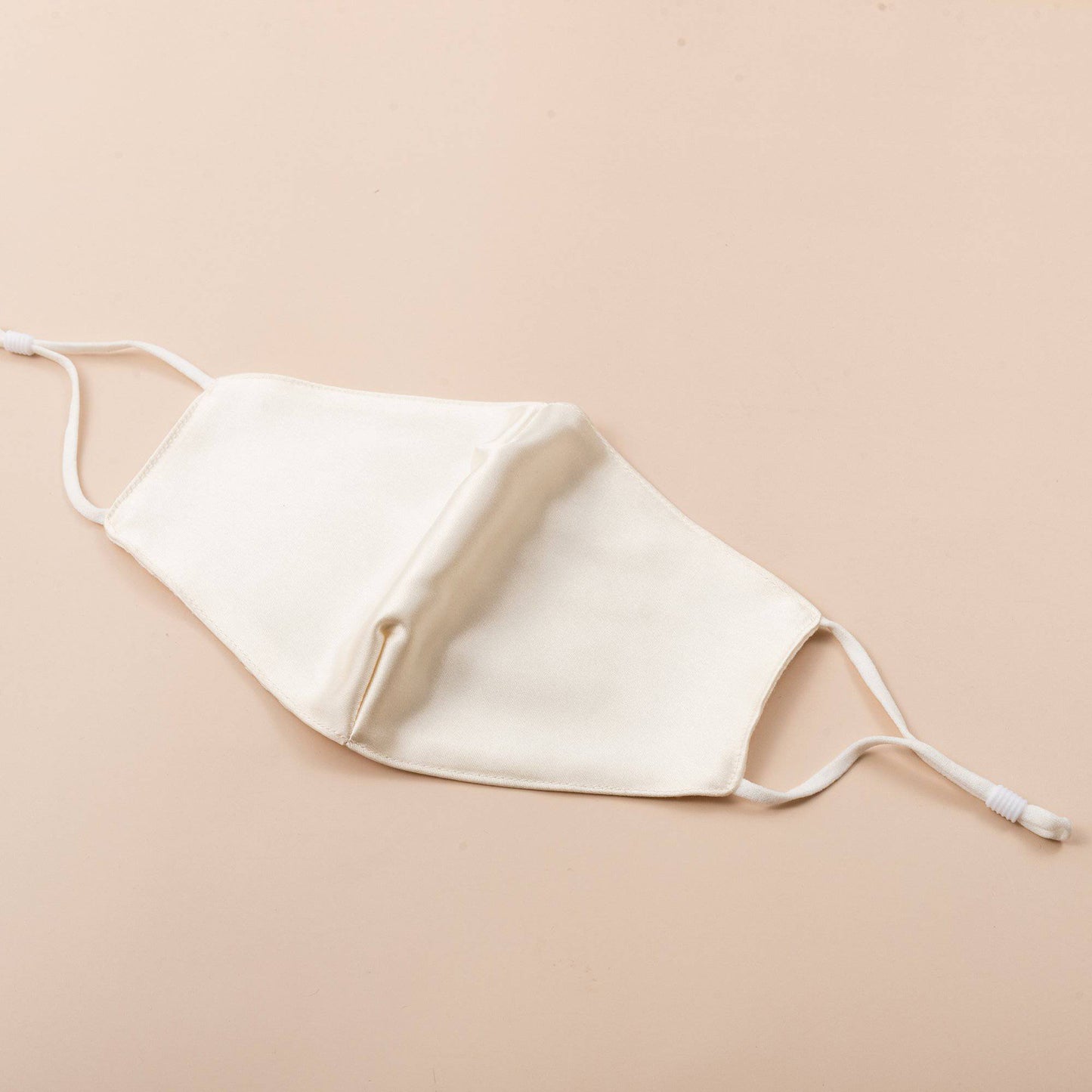 Lily Satin Face Mask Face Covering > facemask > satin facemask > washable facemask > cloth facemask > facemask with filter pocket > bridal facemask > facemask for wedding Claire & Clara Without Filter Pocket Ivory 