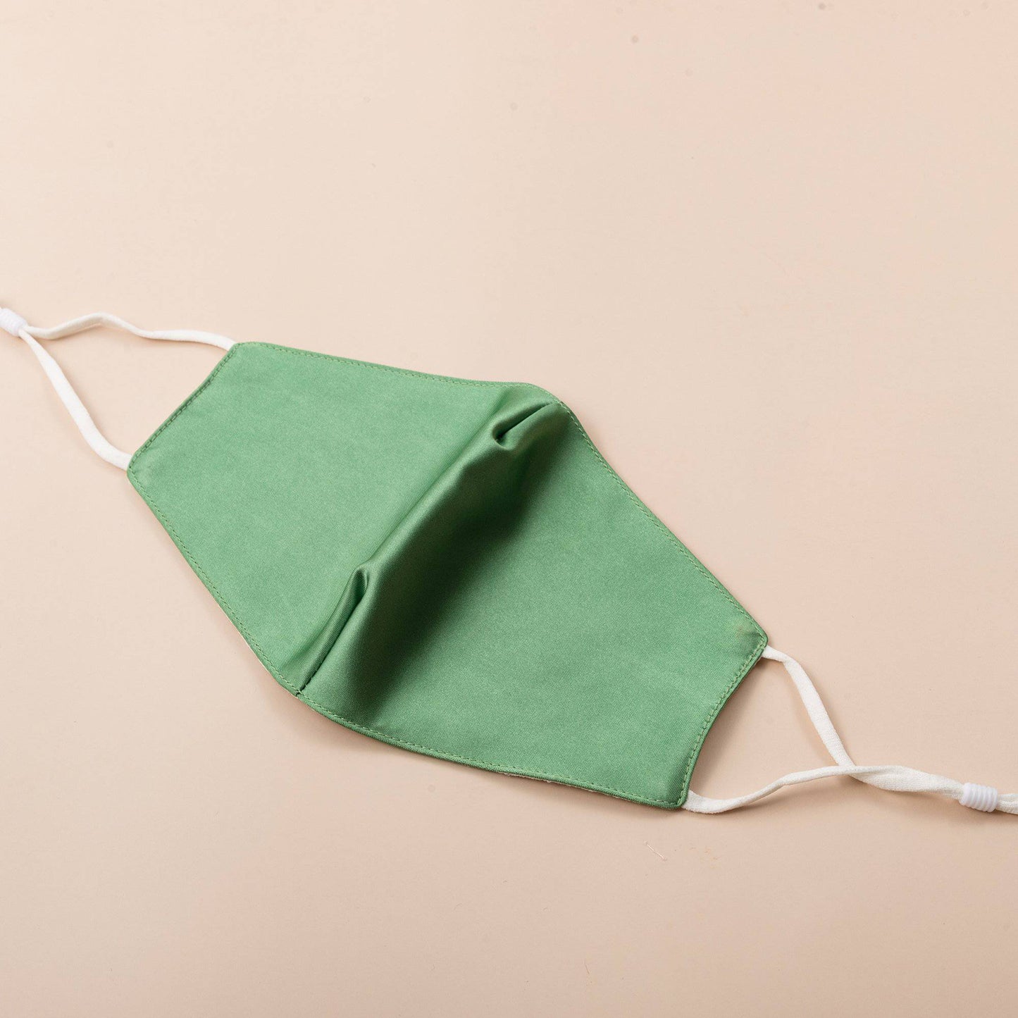 Lily Satin Face Mask Face Covering > facemask > satin facemask > washable facemask > cloth facemask > facemask with filter pocket > bridal facemask > facemask for wedding Claire & Clara Without Filter Pocket Green 
