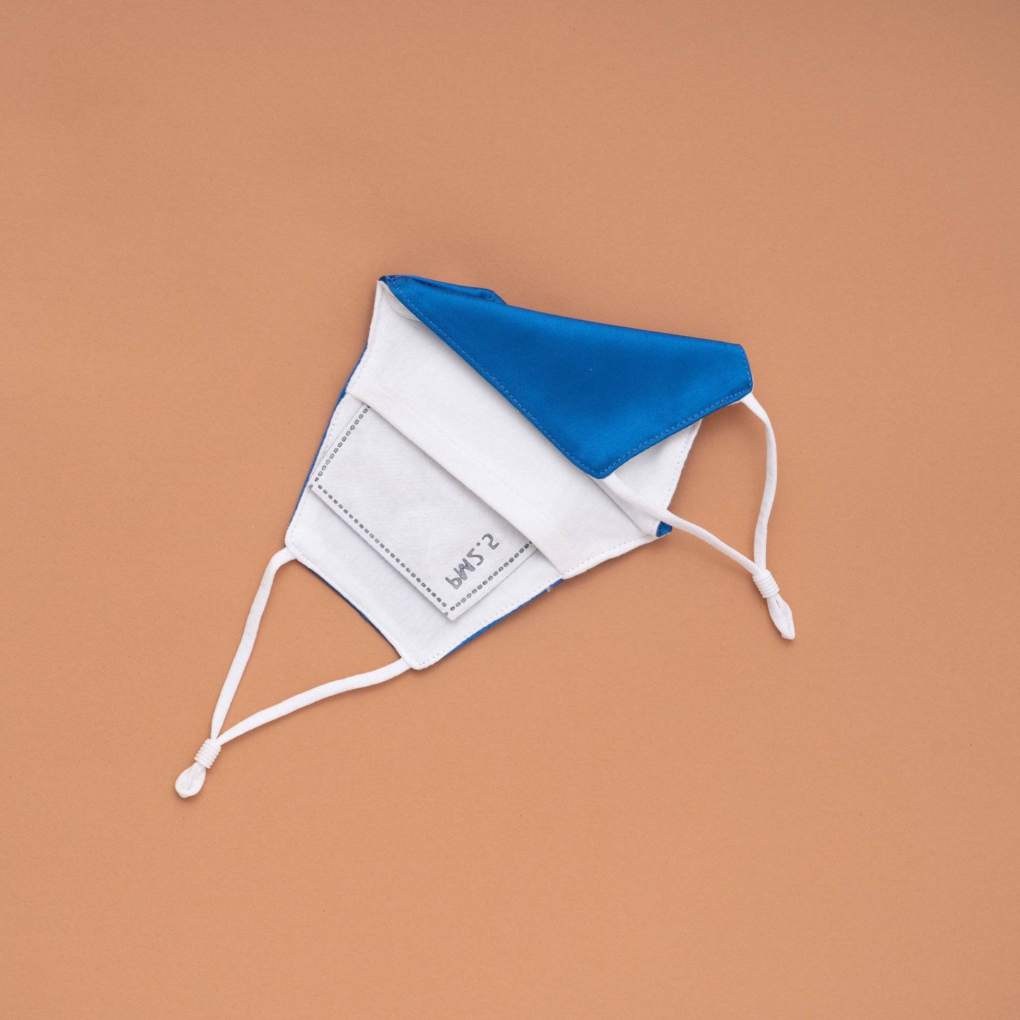 Lily Satin Face Mask Face Covering > facemask > satin facemask > washable facemask > cloth facemask > facemask with filter pocket > bridal facemask > facemask for wedding Claire & Clara With Filter Pocket Royal Blue 