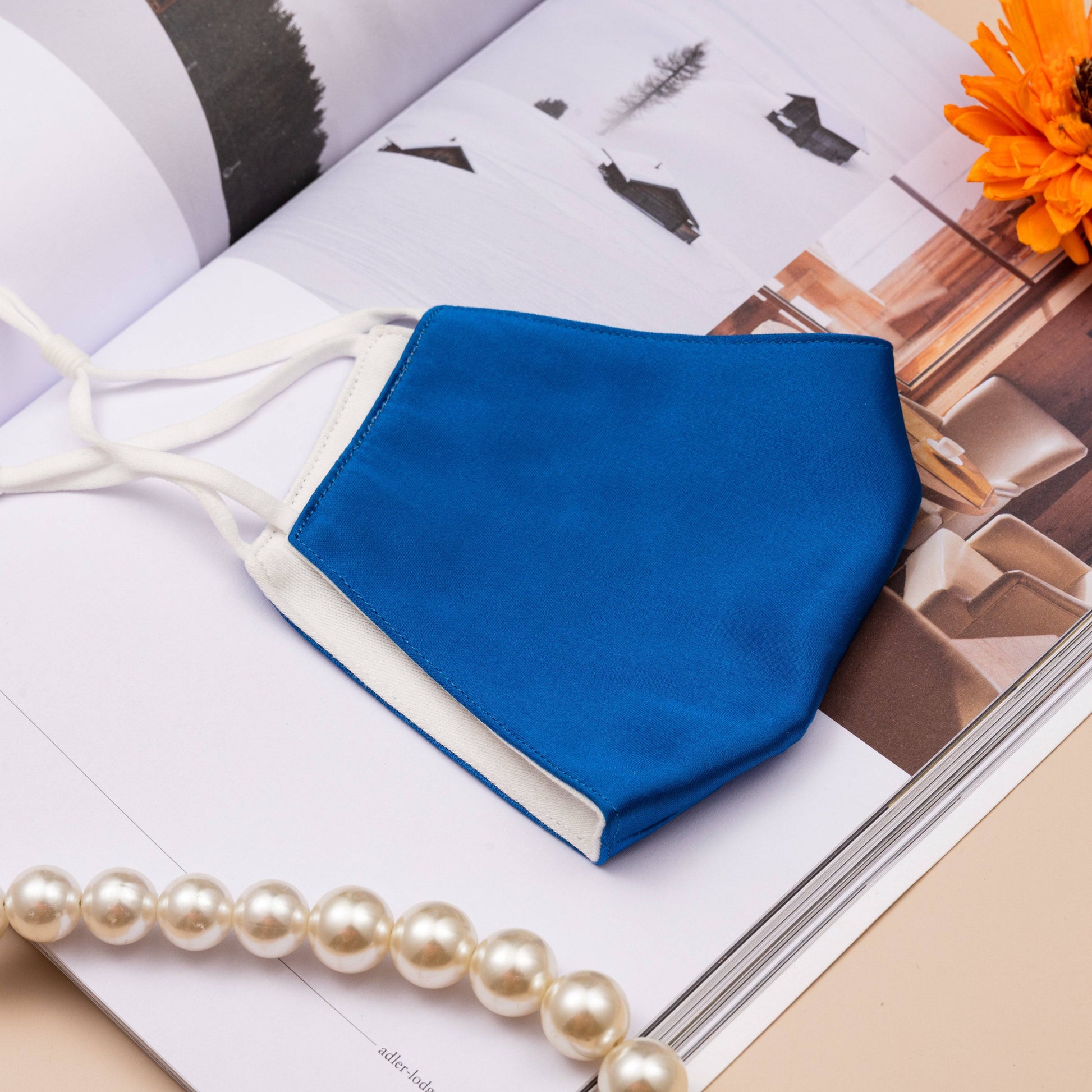 Lily Satin Face Mask Face Covering > facemask > satin facemask > washable facemask > cloth facemask > facemask with filter pocket > bridal facemask > facemask for wedding Claire & Clara 