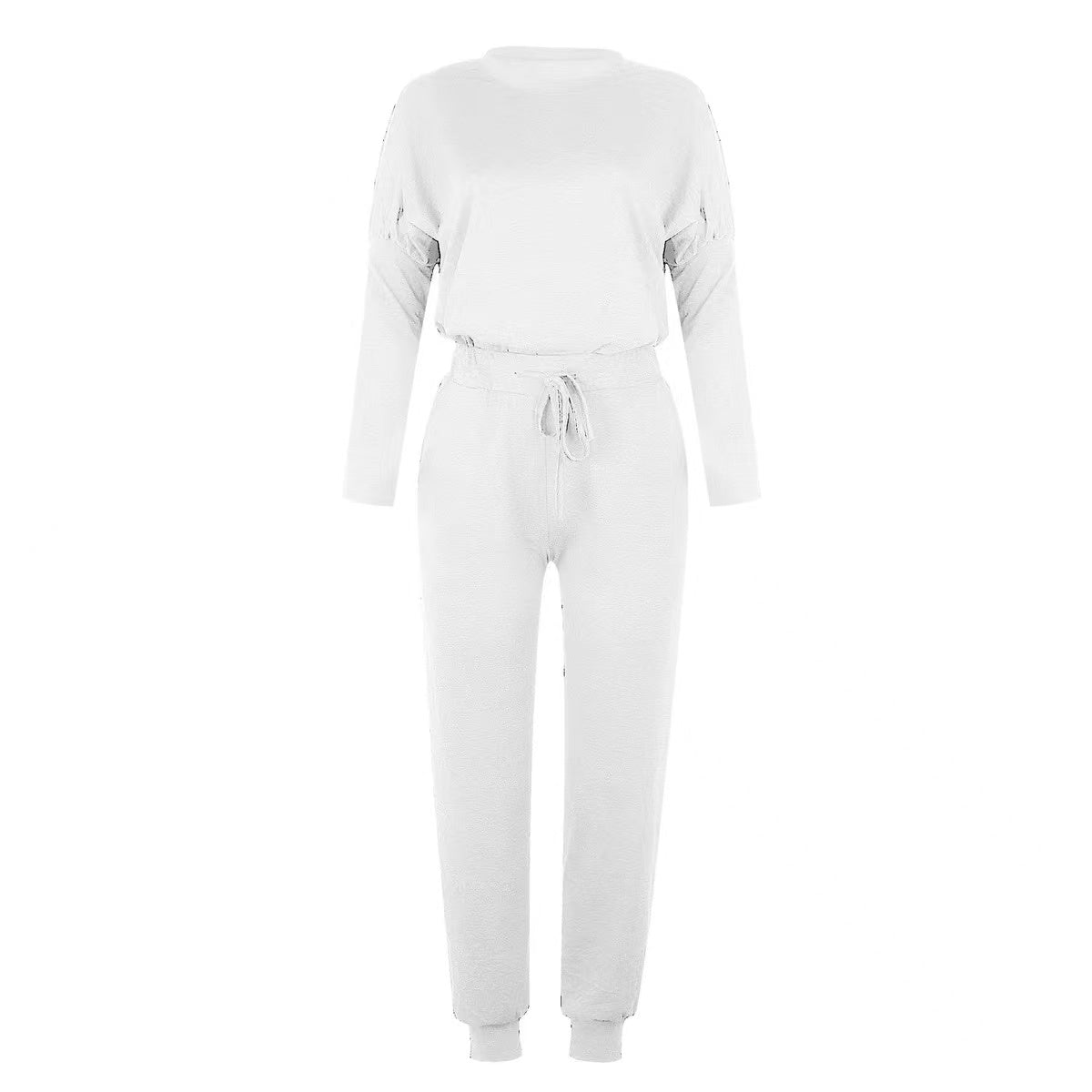 Linda Solid Color Casual Sport Set Set Claire & Clara White S 