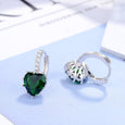 Love Heart Diamond Earrings Earrings Claire & Clara Green 